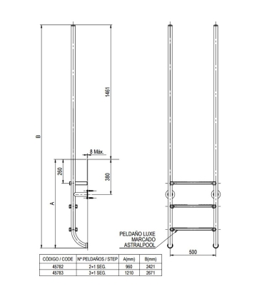 Escalera ELEGANCE 3 PELDAÑOS