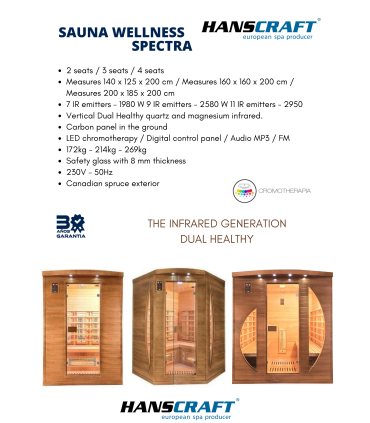 SAUNA INFRARROJOS SPECTRA 3 PLAZAS
